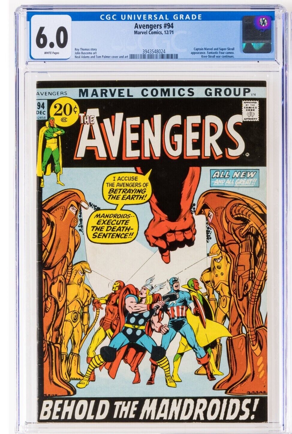 Avengers 94 CGC 6.0 (Marvel)